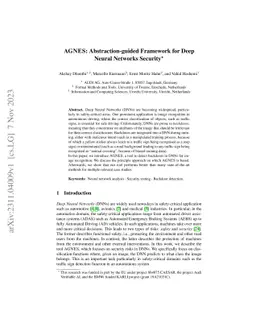 AGNES: Abstraction-guided Framework for Deep Neural Networks Security