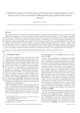 A Method to Improve the Performance of Reinforcement Learning Based on the Y Operator for a Class of Stochastic Differential Equation-Based Child-Mother Systems