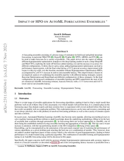 Impact of HPO on AutoML Forecasting Ensembles