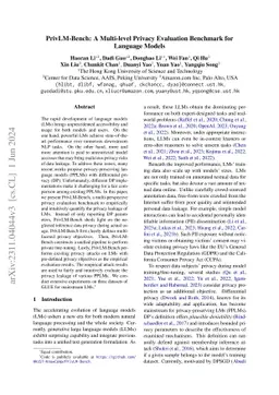 PrivLM-Bench: A Multi-level Privacy Evaluation Benchmark for Language
  Models