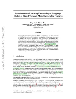 Reinforcement Learning Fine-tuning of Language Models is Biased Towards
  More Extractable Features
