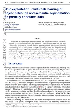 Data exploitation: multi-task learning of object detection and semantic
  segmentation on partially annotated data