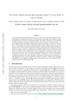 Do LLMs exhibit human-like response biases? A case study in survey
  design