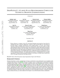 DeepPatent2: A Large-Scale Benchmarking Corpus for Technical Drawing
  Understanding