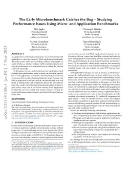 The Early Microbenchmark Catches the Bug -- Studying Performance Issues
  Using Micro- and Application Benchmarks