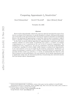 Computing Approximate $\ell_p$ Sensitivities
