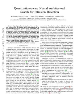 Quantization-aware Neural Architectural Search for Intrusion Detection