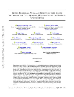 Spatio-Temporal Anomaly Detection with Graph Networks for Data Quality Monitoring of the Hadron Calorimeter