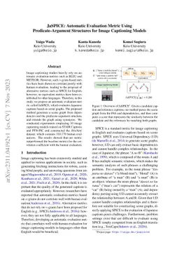 JaSPICE: Automatic Evaluation Metric Using Predicate-Argument Structures
  for Image Captioning Models