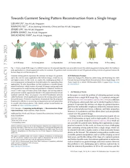 Towards Garment Sewing Pattern Reconstruction from a Single Image