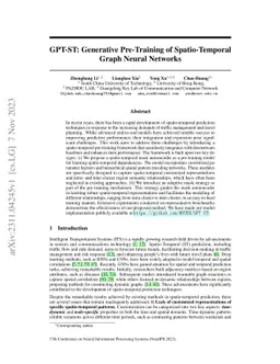 GPT-ST: Generative Pre-Training of Spatio-Temporal Graph Neural Networks