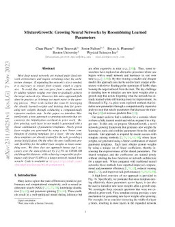 MixtureGrowth: Growing Neural Networks by Recombining Learned Parameters