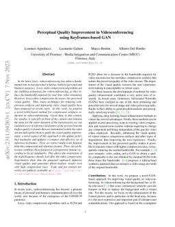 Perceptual Quality Improvement in Videoconferencing using
  Keyframes-based GAN