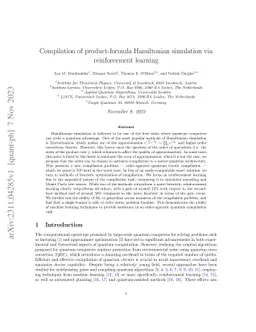 Compilation of product-formula Hamiltonian simulation via reinforcement
  learning
