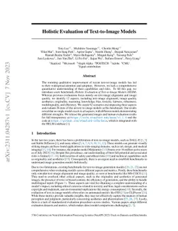 Holistic Evaluation of Text-To-Image Models