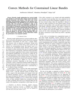 Convex Methods for Constrained Linear Bandits
