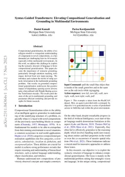 Syntax-Guided Transformers: Elevating Compositional Generalization and
  Grounding in Multimodal Environments