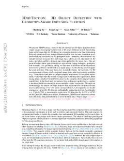 3DiffTection: 3D Object Detection with Geometry-Aware Diffusion Features