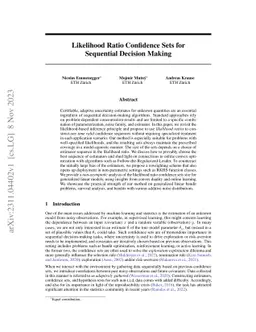 Likelihood Ratio Confidence Sets for Sequential Decision Making