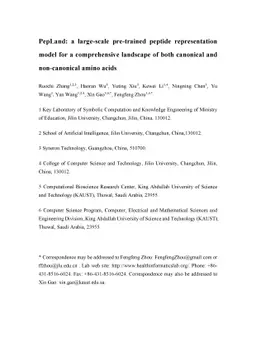 PepLand: a large-scale pre-trained peptide representation model for a
  comprehensive landscape of both canonical and non-canonical amino acids