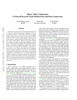 Blurry Video Compression: A Trade-off between Visual Enhancement and
  Data Compression