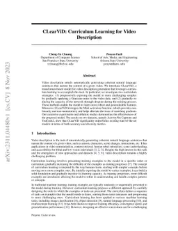 CLearViD: Curriculum Learning for Video Description