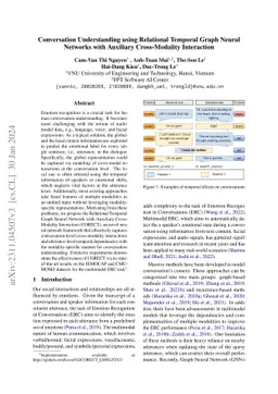 Conversation Understanding using Relational Temporal Graph Neural
  Networks with Auxiliary Cross-Modality Interaction