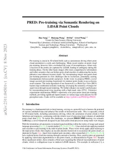 PRED: Pre-training via Semantic Rendering on LiDAR Point Clouds