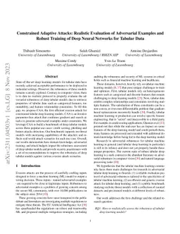 Constrained Adaptive Attacks: Realistic Evaluation of Adversarial
  Examples and Robust Training of Deep Neural Networks for Tabular Data