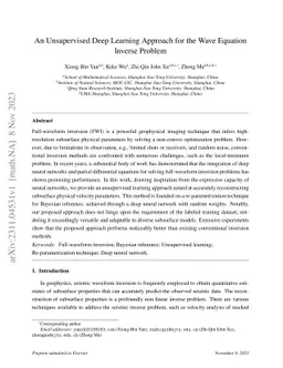An Unsupervised Deep Learning Approach for the Wave Equation Inverse
  Problem