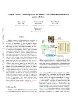 Army of Thieves: Enhancing Black-Box Model Extraction via Ensemble based
  sample selection