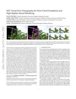 VET: Visual Error Tomography for Point Cloud Completion and High-Quality
  Neural Rendering