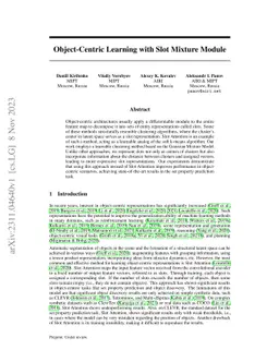 Object-Centric Learning with Slot Mixture Module