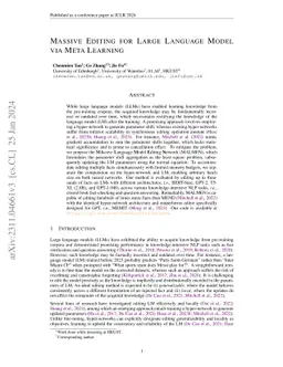 Massive Editing for Large Language Models via Meta Learning