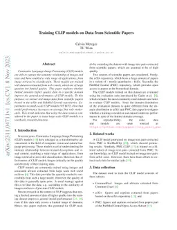 Training CLIP models on Data from Scientific Papers