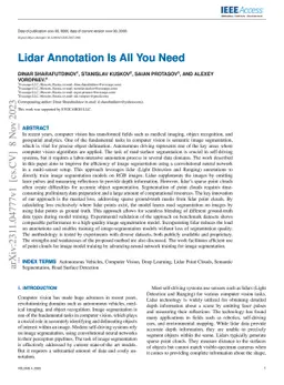 Lidar Annotation Is All You Need