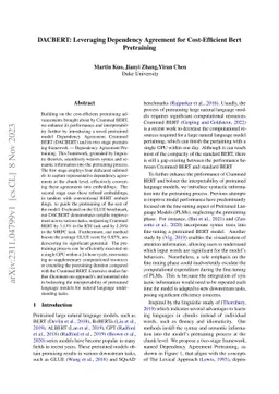 DACBERT: Leveraging Dependency Agreement for Cost-Efficient Bert
  Pretraining