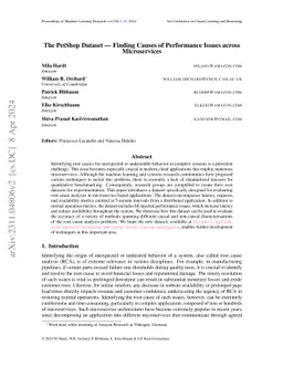 The PetShop Dataset -- Finding Causes of Performance Issues across
  Microservices