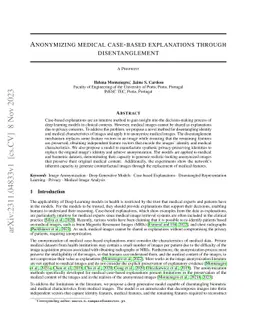 Anonymizing medical case-based explanations through disentanglement