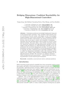 Bridging Dimensions: Confident Reachability for High-Dimensional
  Controllers