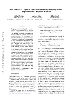 How Abstract Is Linguistic Generalization in Large Language Models?
  Experiments with Argument Structure