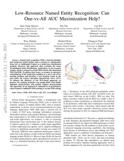 Low-Resource Named Entity Recognition: Can One-vs-All AUC Maximization
  Help?