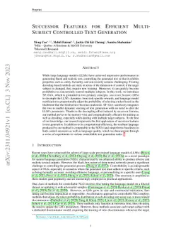 Successor Features for Efficient Multisubject Controlled Text Generation