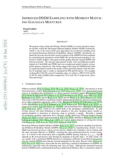 Improved DDIM Sampling with Moment Matching Gaussian Mixtures