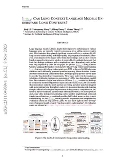 LooGLE: Can Long-Context Language Models Understand Long Contexts?