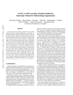 CSAM: A 2.5D Cross-Slice Attention Module for Anisotropic Volumetric
  Medical Image Segmentation