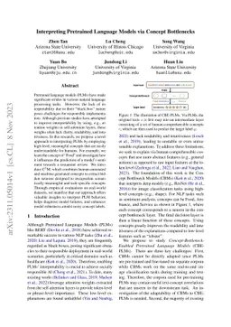 Interpreting Pretrained Language Models via Concept Bottlenecks