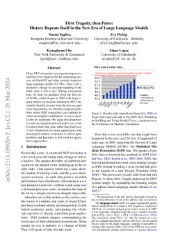 First Tragedy, then Parse: History Repeats Itself in the New Era of
  Large Language Models