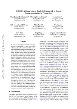 GRASP: A Disagreement Analysis Framework to Assess Group Associations in
  Perspectives