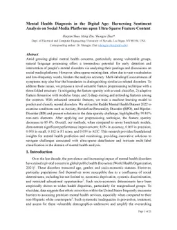 Mental Health Diagnosis in the Digital Age: Harnessing Sentiment
  Analysis on Social Media Platforms upon Ultra-Sparse Feature Content
